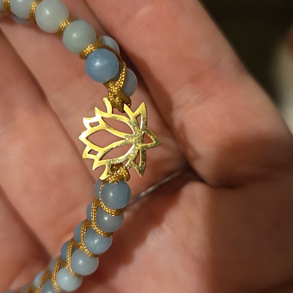 Rio Grande Do Sul Blue Chalcedony Beaded Bracelet Reiki (Brazil)